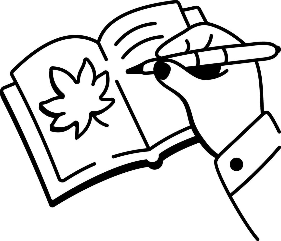 Person writing icon in doodle style vector