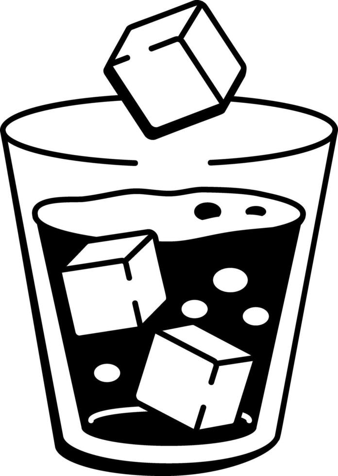 A sketchy style icon depicting a cold drink vector