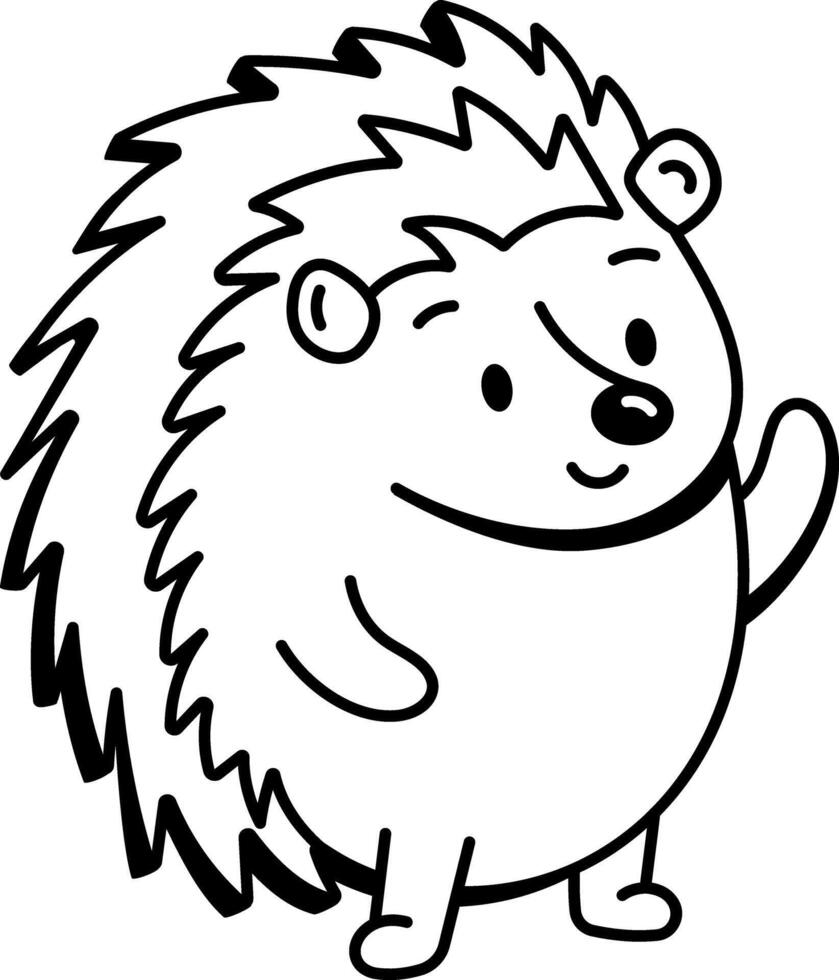 A hand drawn style icon of hedgehog vector