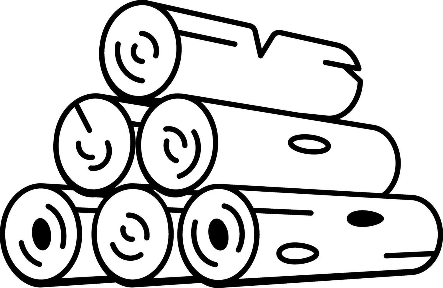 Firewood pile icon in hand drawn style vector