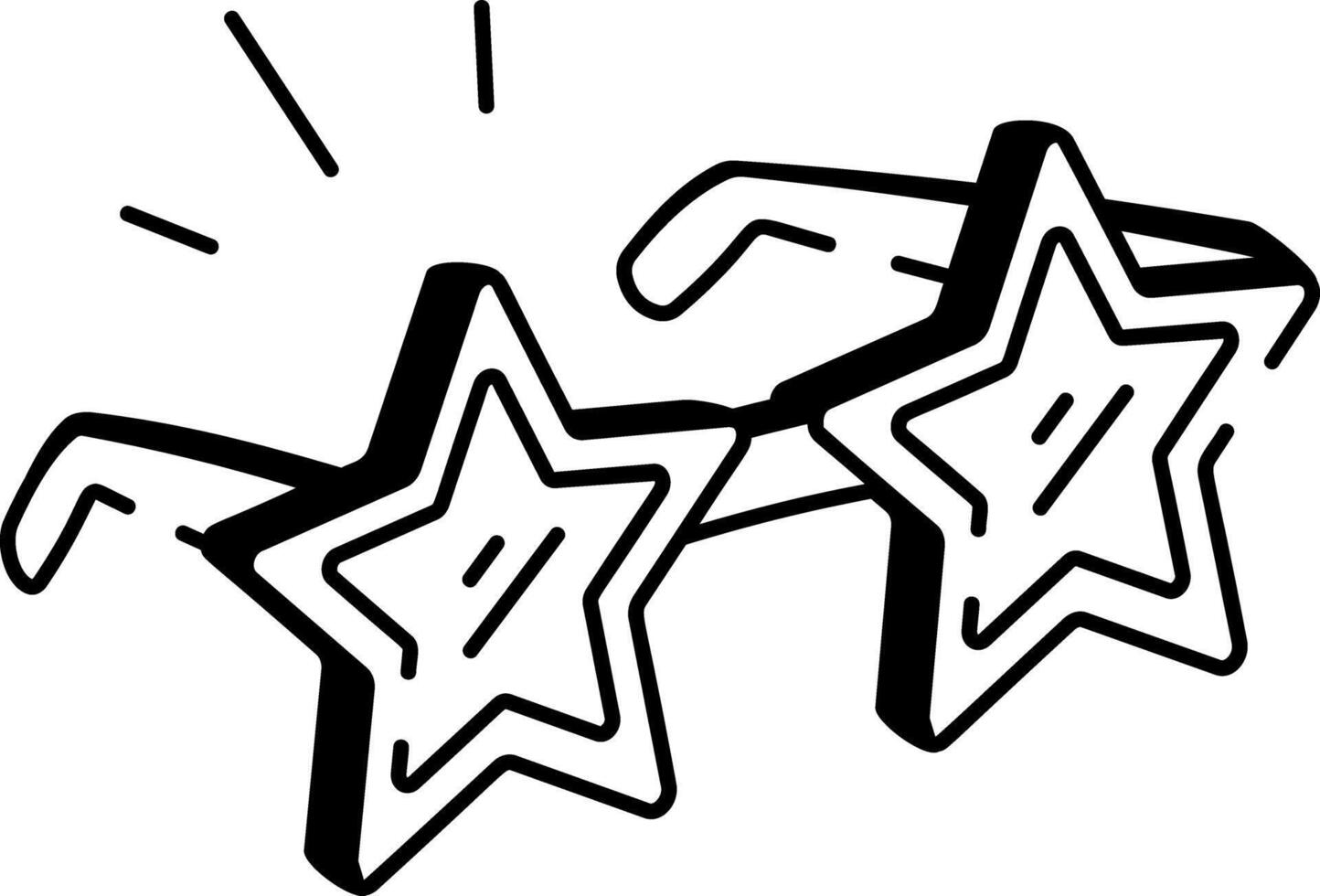 A doodle style icon showing star glasses vector
