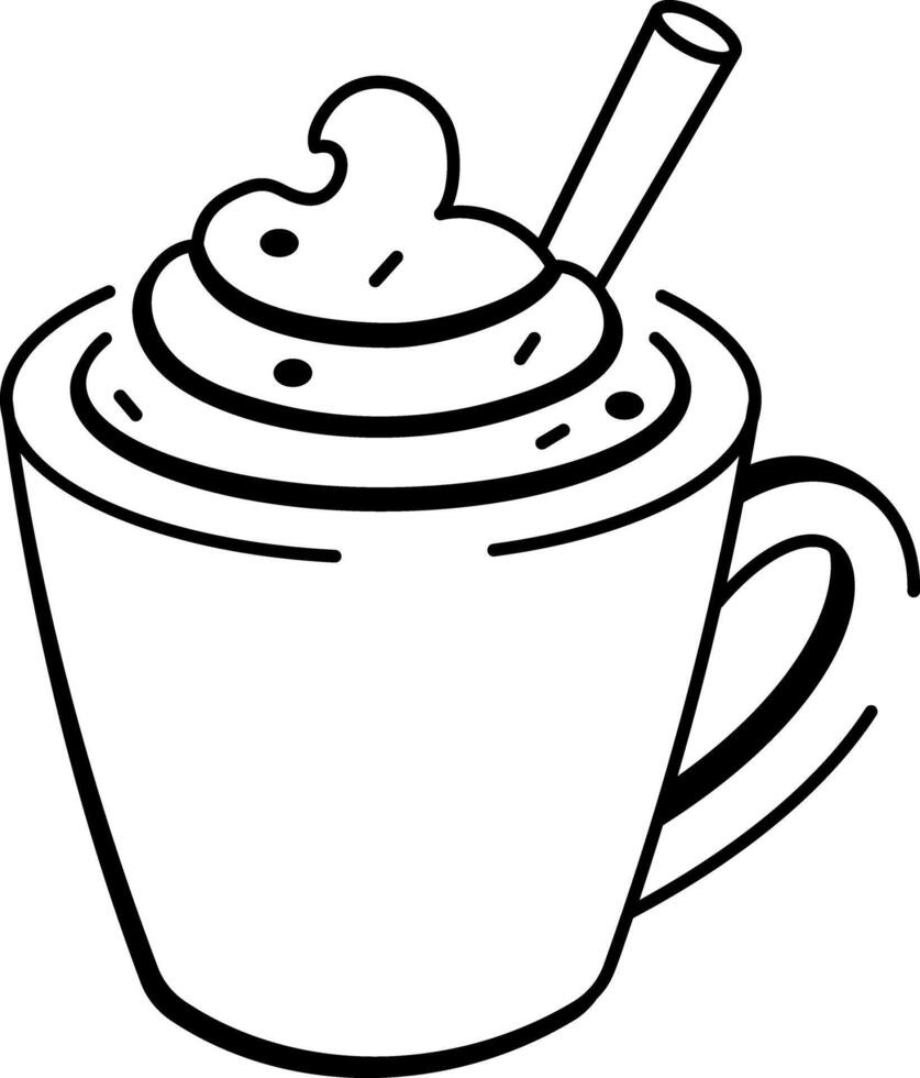 A hand drawn style icon of spiced latte vector
