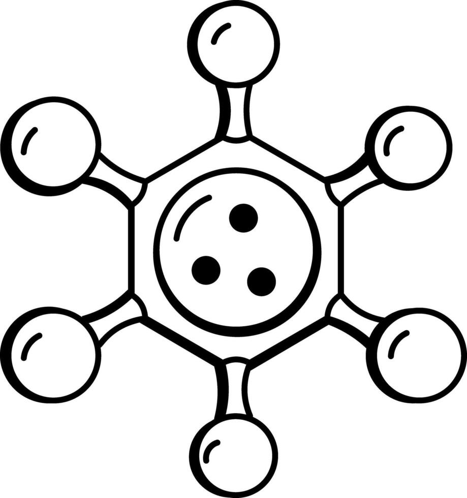 A sketchy style icon illustrating fat molecules vector