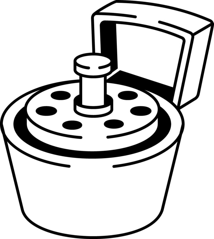 A sketchy style icon illustrating a centrifuge laboratory tool vector