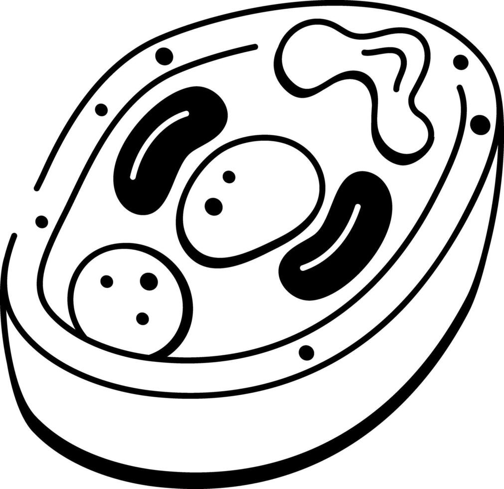 An icon of an organelle designed in doodle style vector