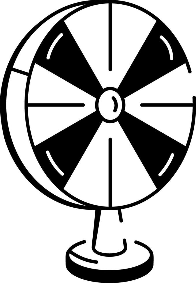 A doodle style icon showing a fortune wheel spinning vector