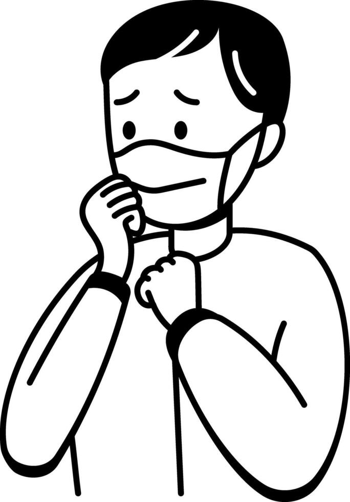A hand drawn style icon showing a patient in medical care vector