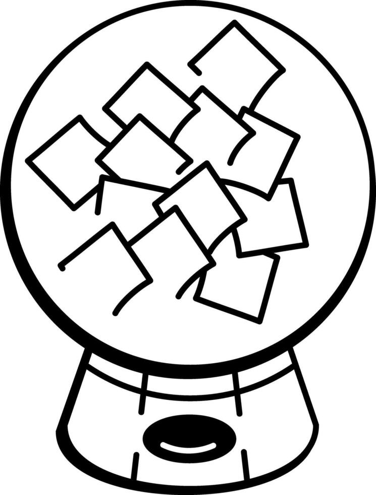 A sketchy style icon illustrating a gumball machine dispenser vector