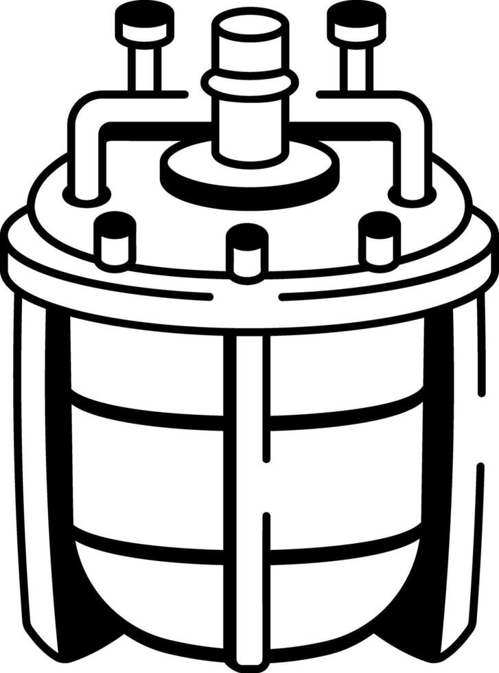 An icon of a bioreactor vessel designed in hand drawn style vector