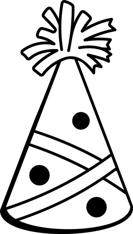 A hand drawn style icon showing a party hat design vector