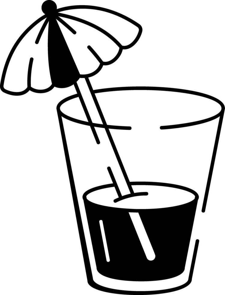 A sketchy style icon showing a party drink glass vector