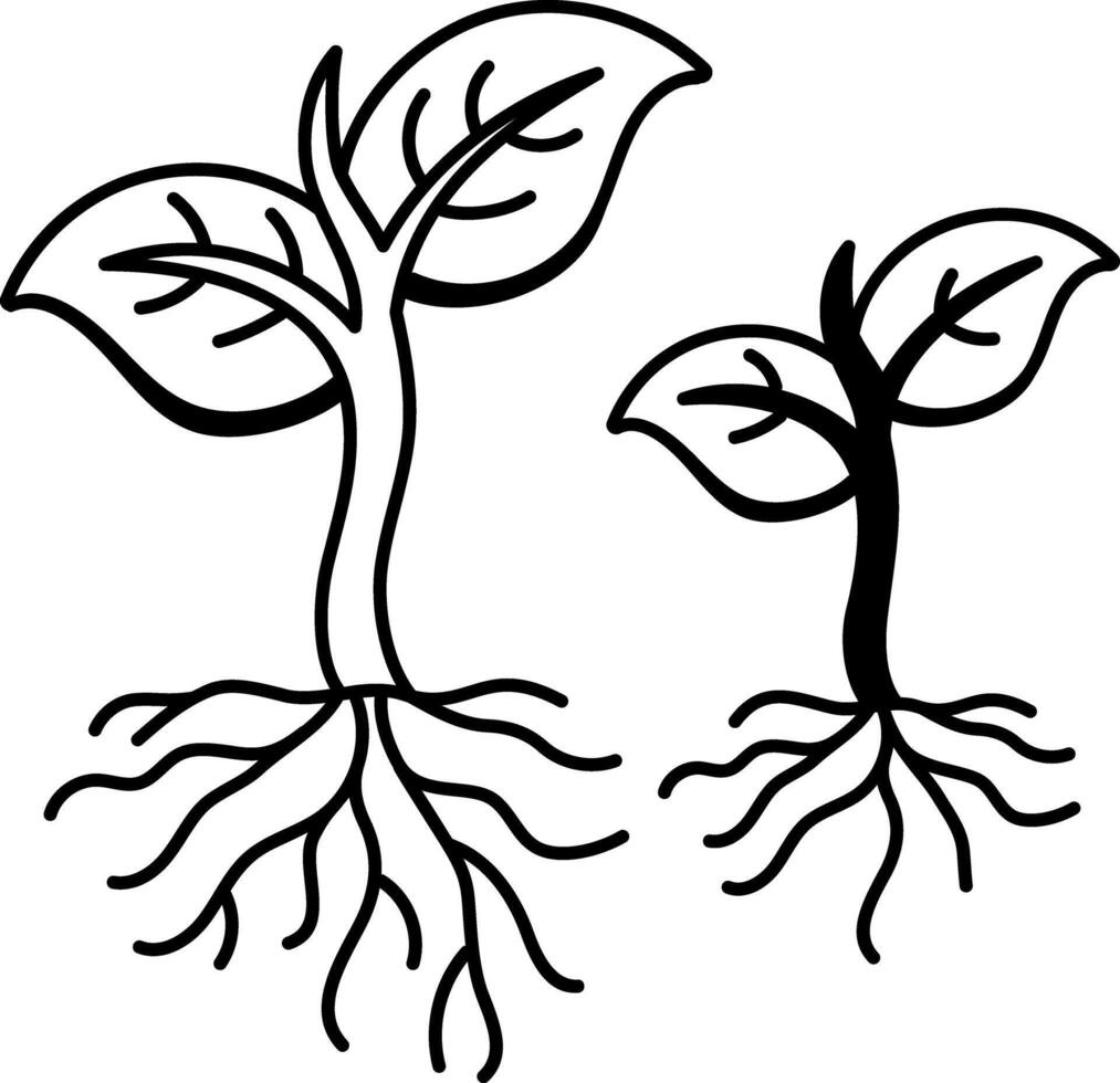 A doodle style icon illustrating plant reproduction process vector