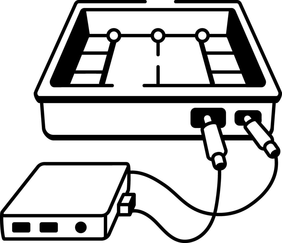 A doodle style icon showing gel electrophoresis technique vector