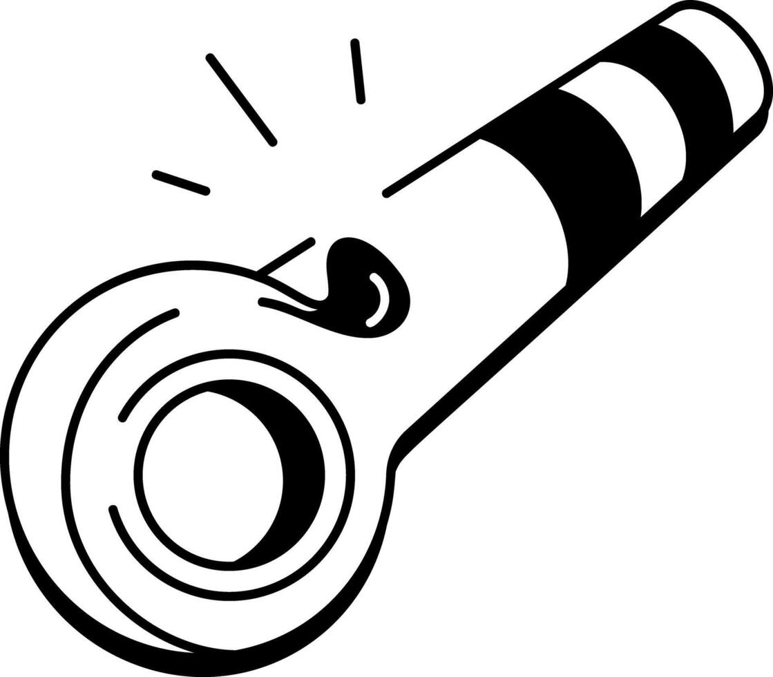 A sketchy style icon illustrating a party whistle design vector