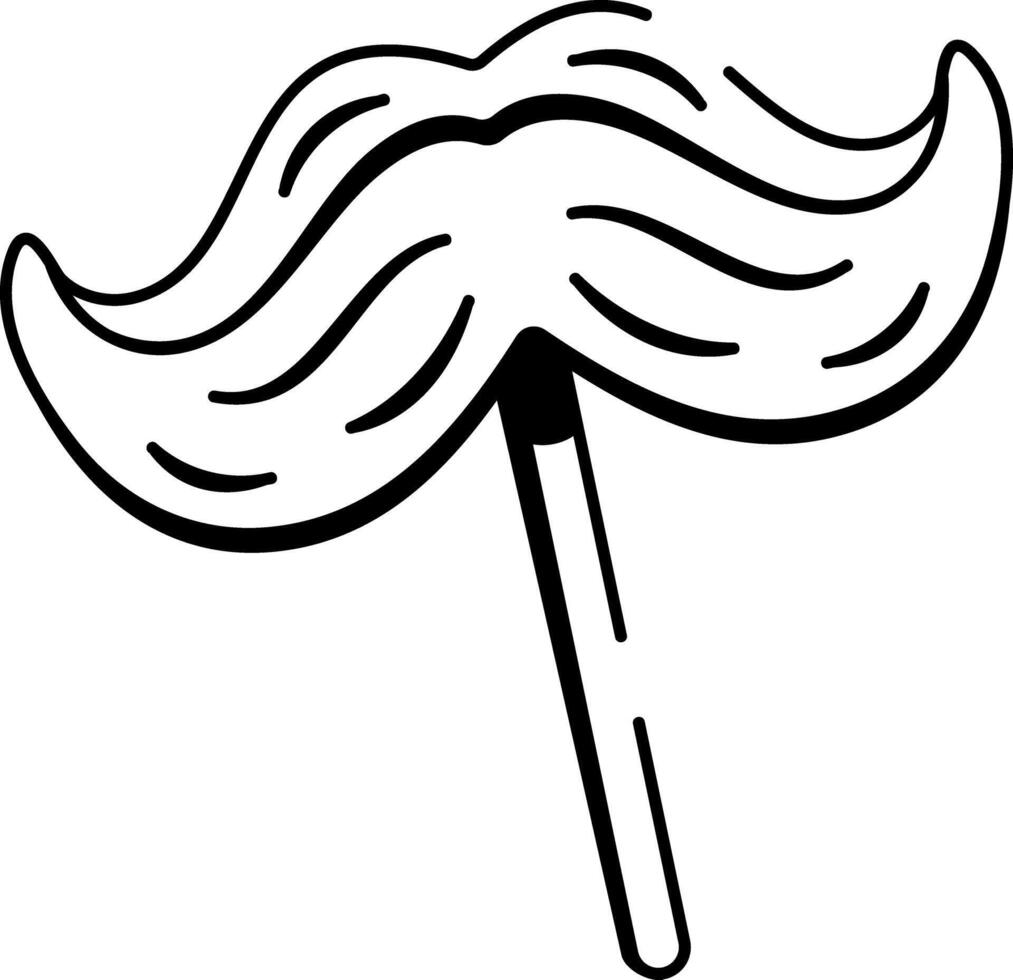 A sketchy style icon showing a fake mustache vector