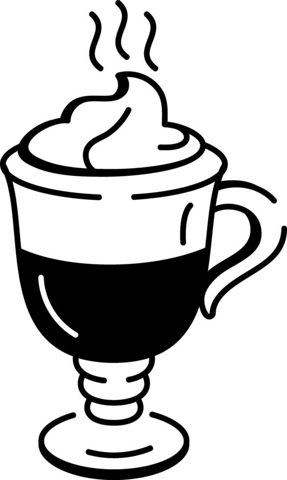 A sketchy style icon showing a hot cocoa mug vector