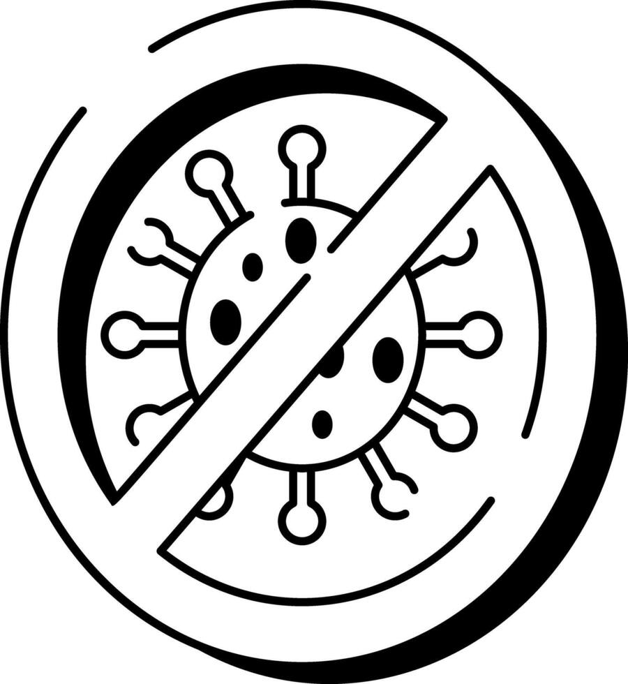 A doodle style icon symbolizing virus prevention vector