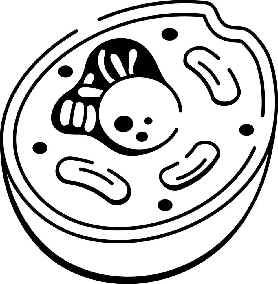 A doodle style icon showing yeast cell organism vector