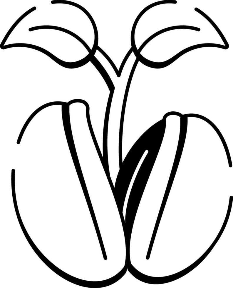 A doodle style icon illustrating seed germination process vector