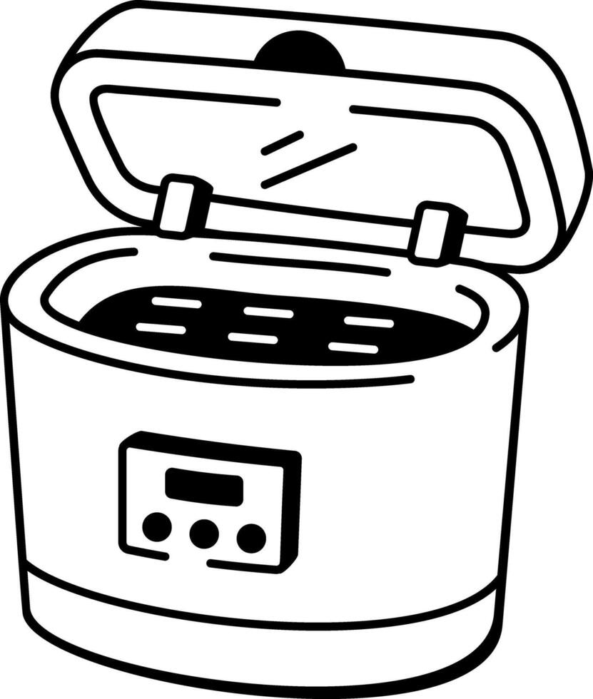A hand drawn style icon illustrating ultrasonic cleaner device vector