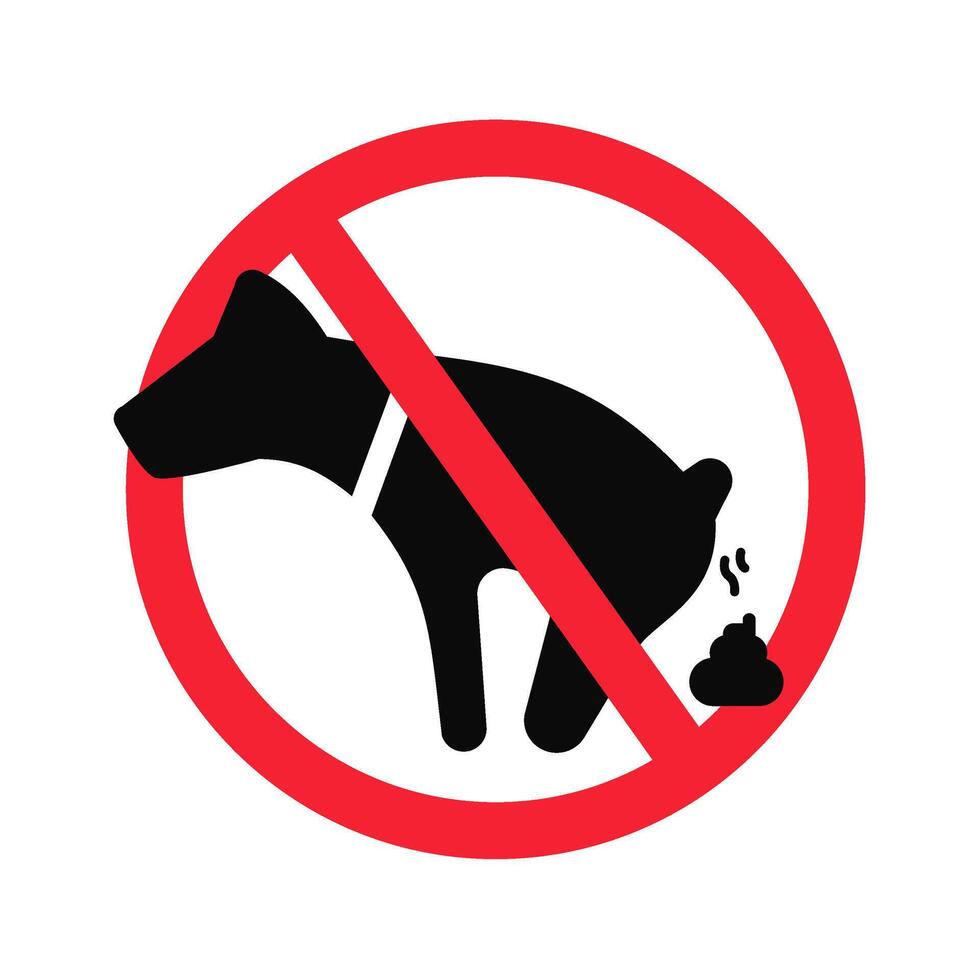 No Dog Pooping Sign Illustration vector