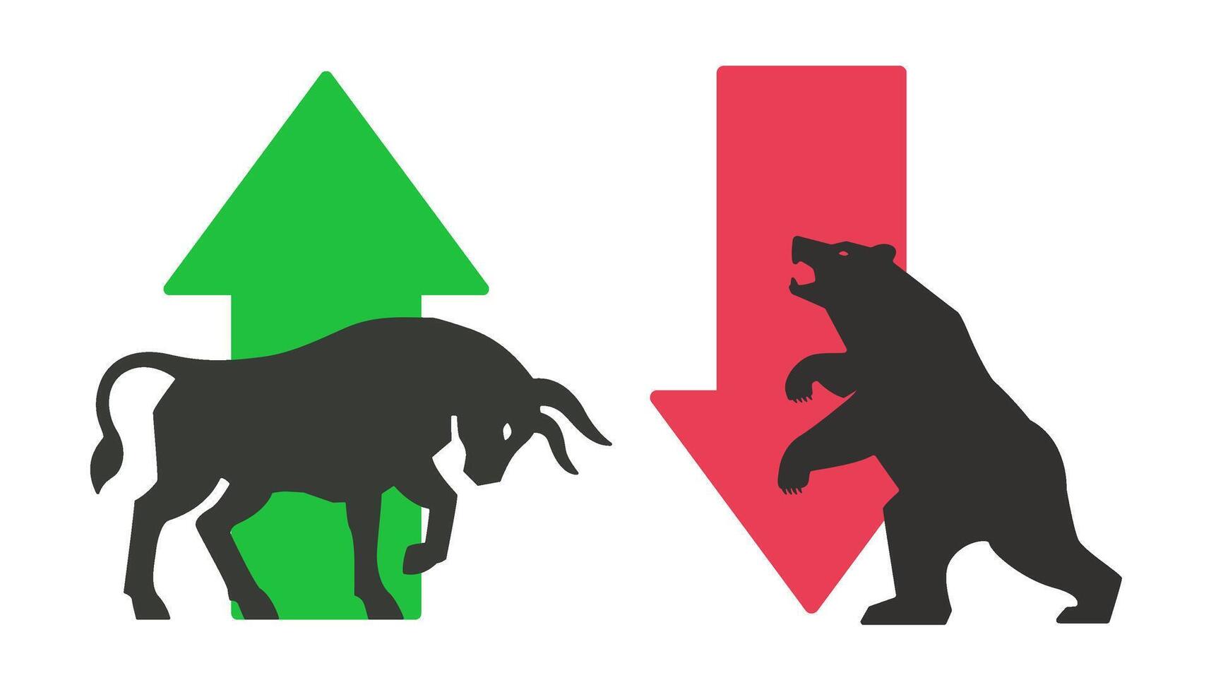 Bull and Bear Market Symbols Representing Financial Trends vector