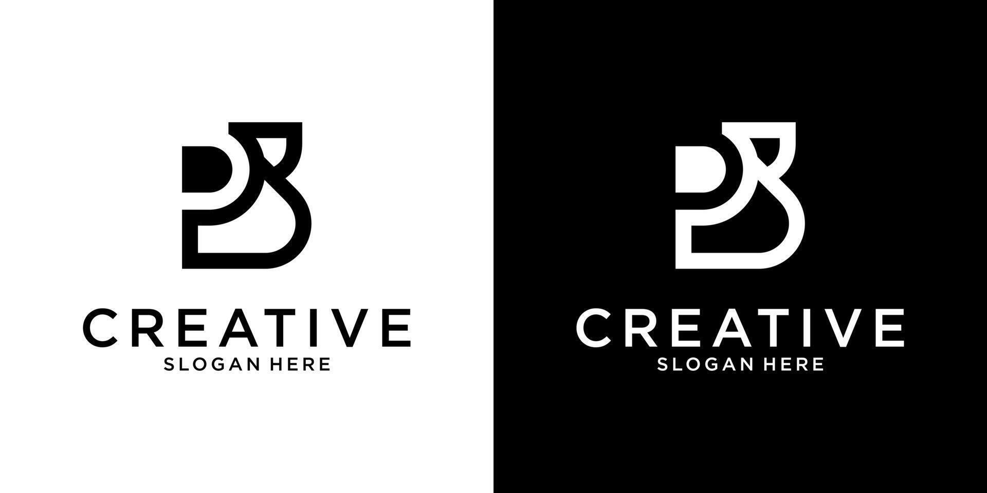 PB or BP initial letter logo design concept vector