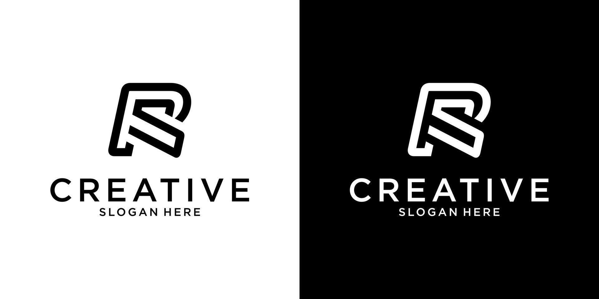 RS or SR initial letter logo design concept vector