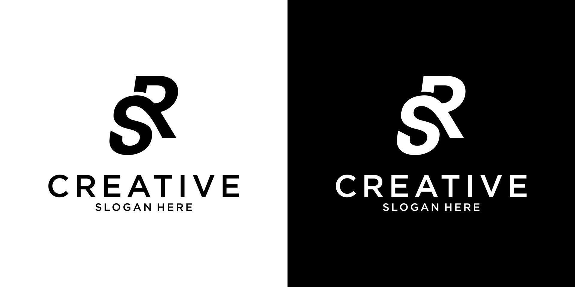RS or SR initial letter logo design template vector