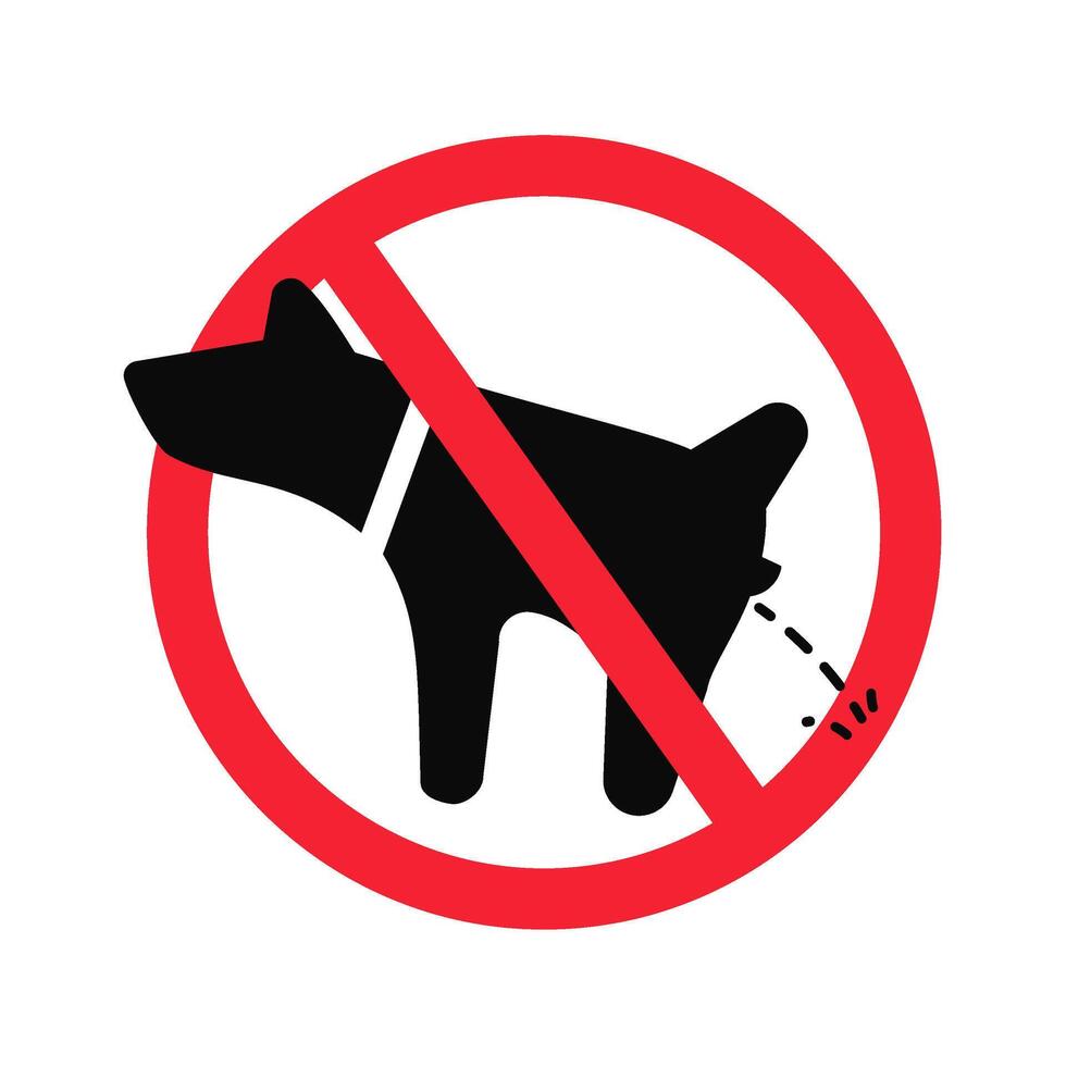 No Dog Urination Sign Symbol vector