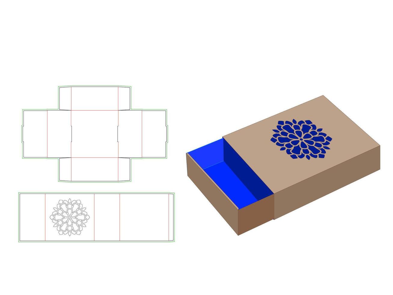 Sleeves Mandala patterned box Laser Cut Template vector