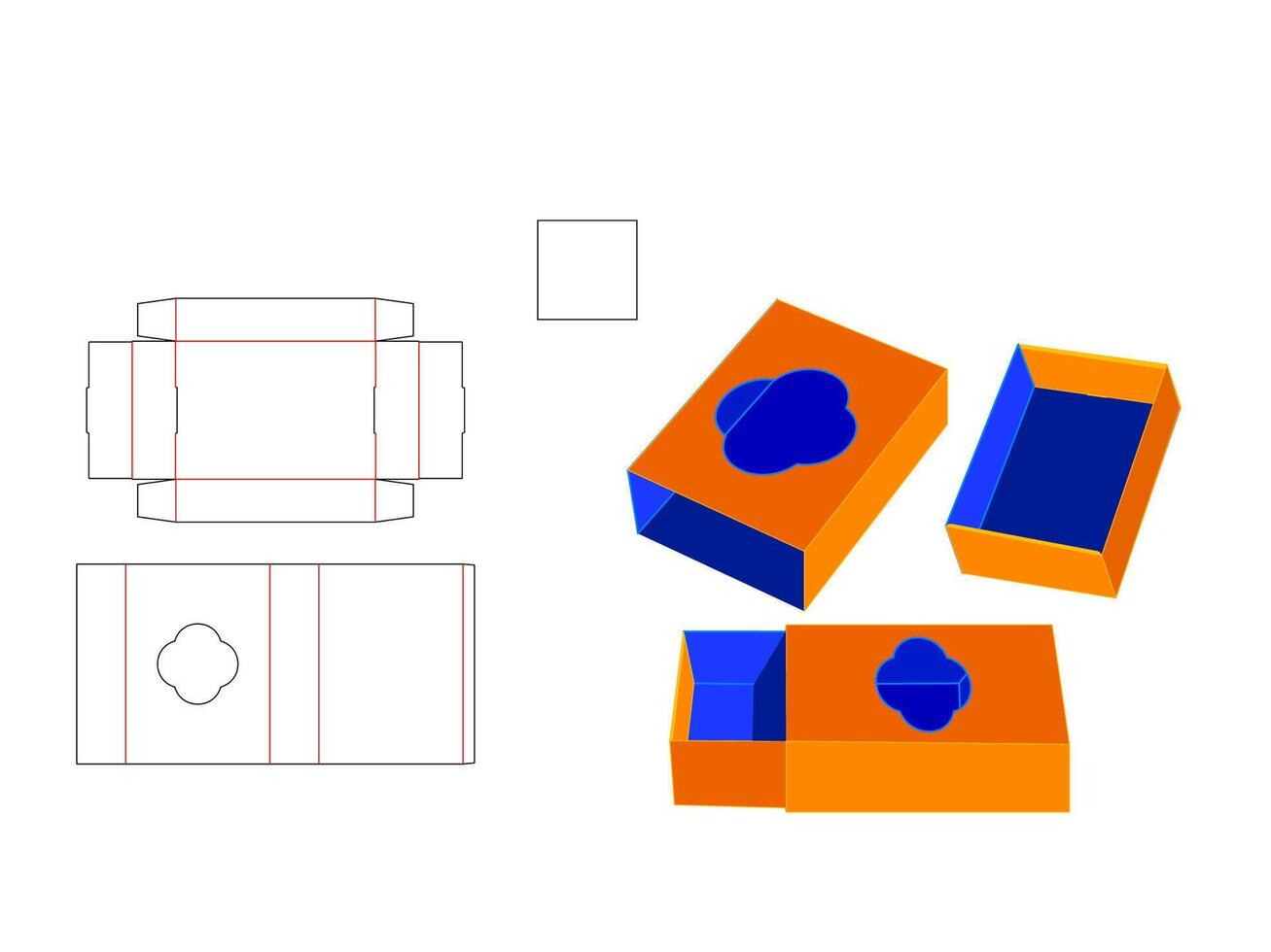 Quatrefoil Shape window Drawer box LASER CUT Template vector