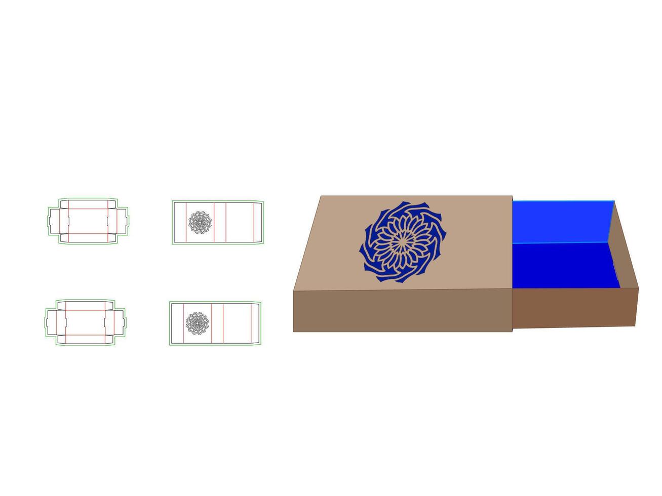 Packaging Design, Large match box Laser Cut Template vector