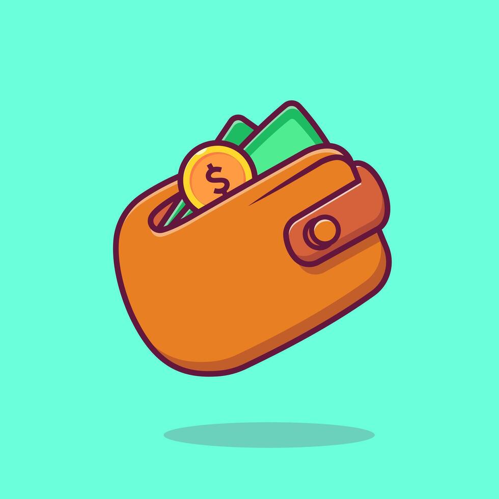 Wallet and Money Cartoon vector
