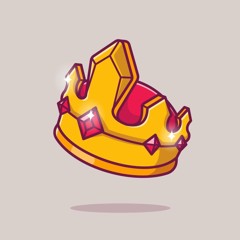King Crown Floating Cartoon vector
