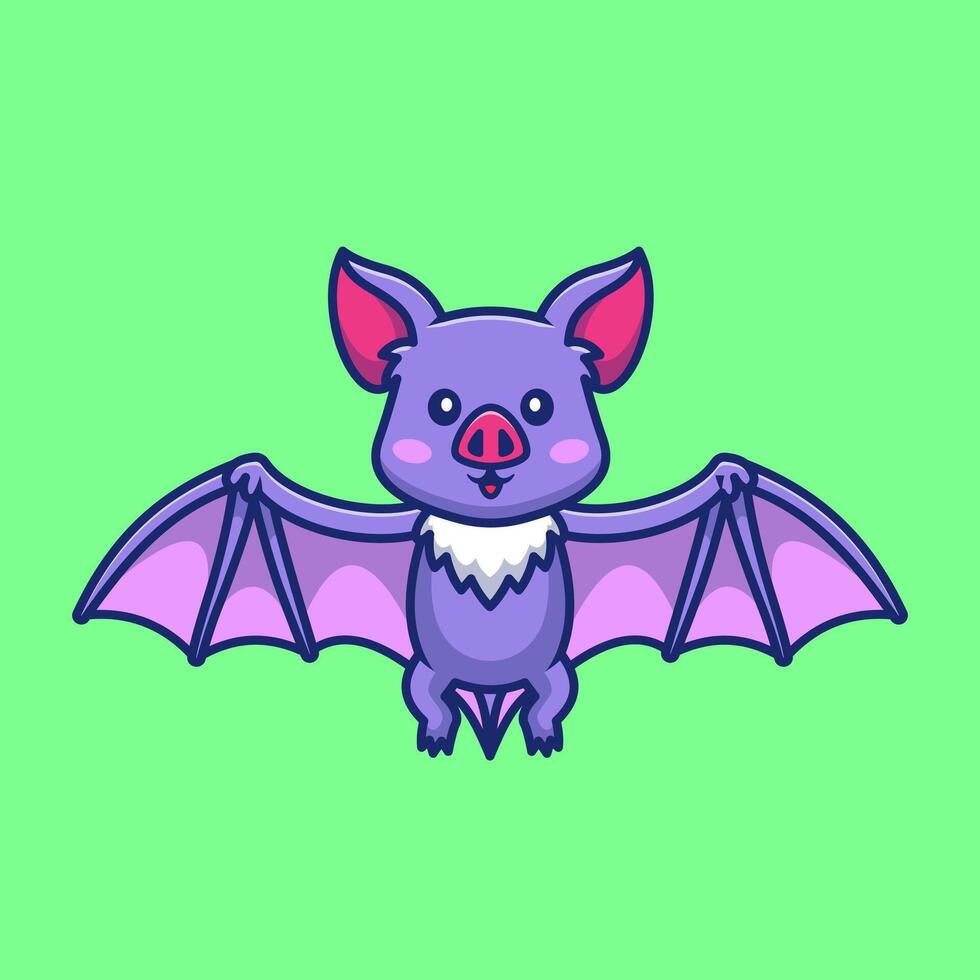 Cute Bat Flying Cartoon vector