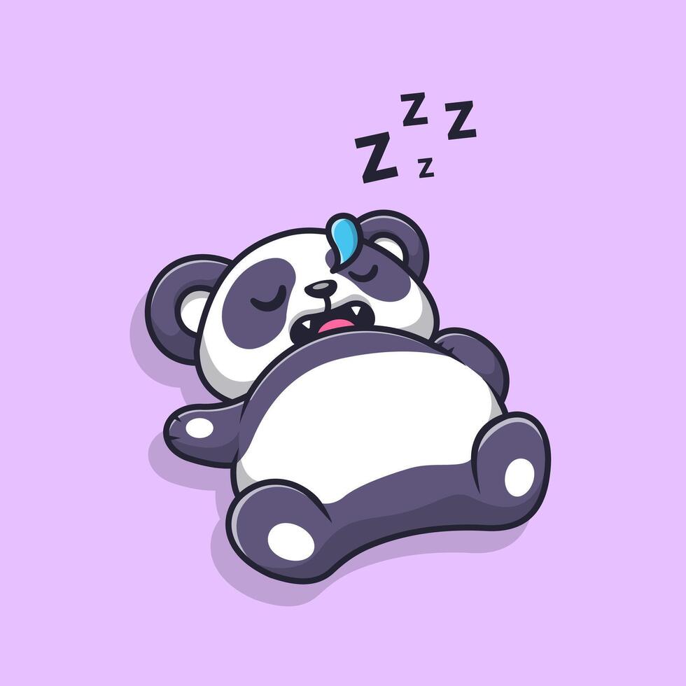 Cute Panda Sleeping Cartoon Illustration vector