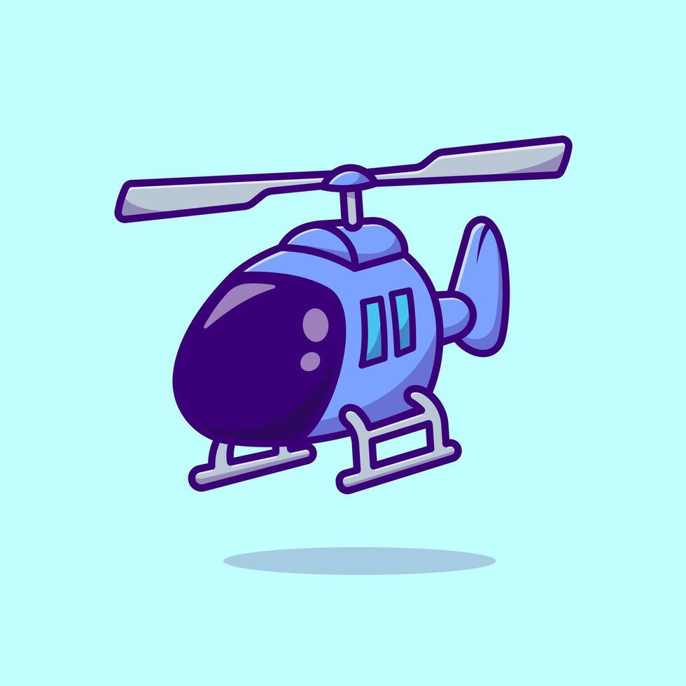 Helicopter Plane Flying Cartoon vector