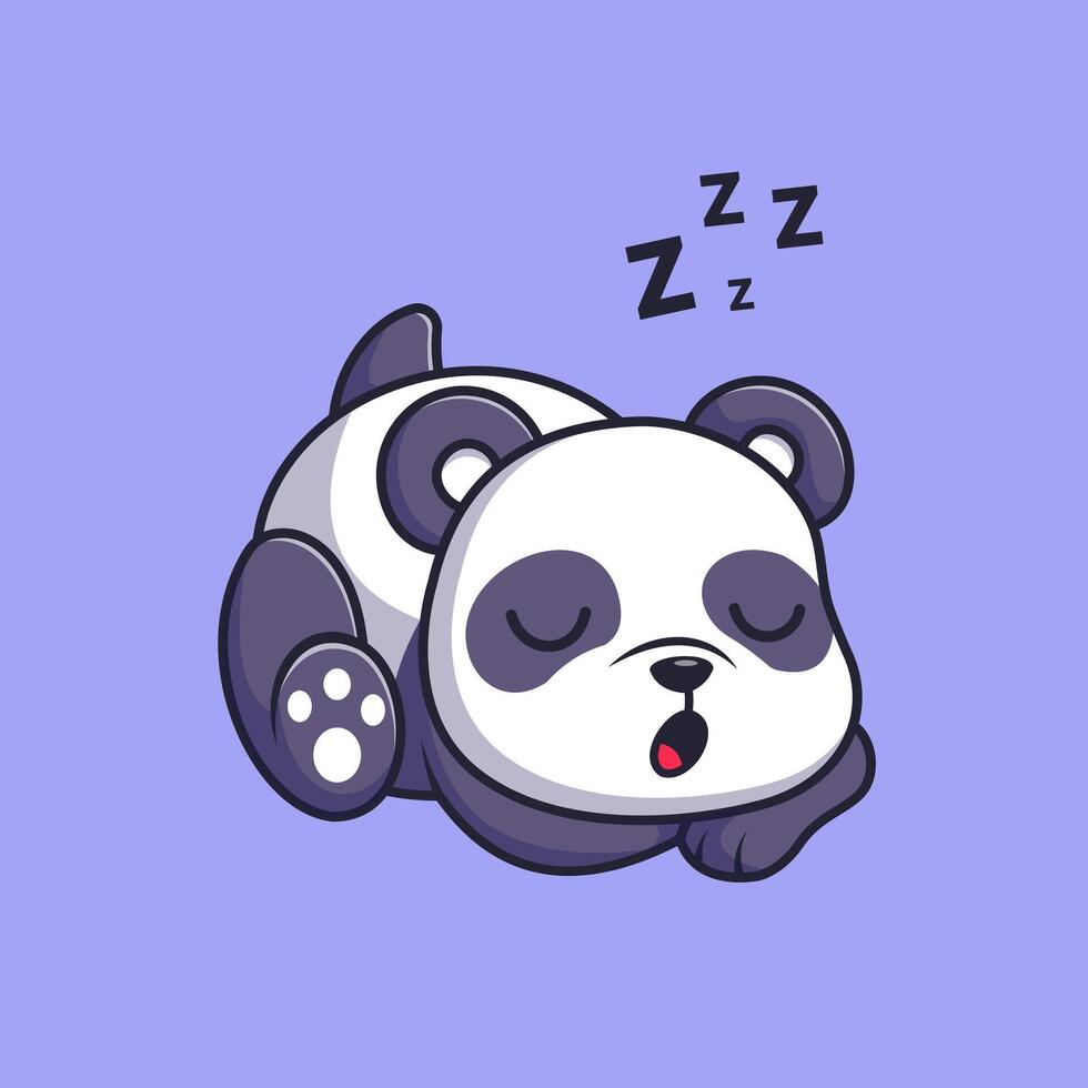 Cute Panda Sleeping Cartoon vector