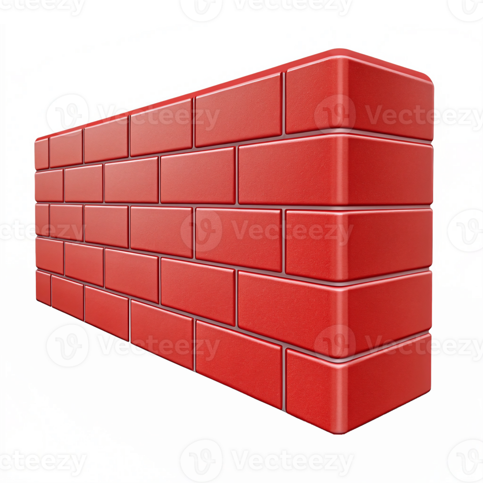 Red Brick Wall with Transparent Background for Construction and Design Projects png