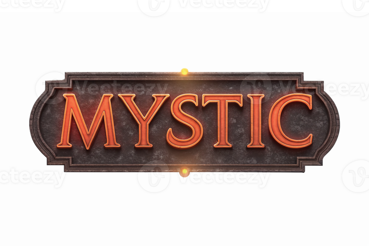 Mystic Textured Signage Design with Glowing Accents on Transparent Background png