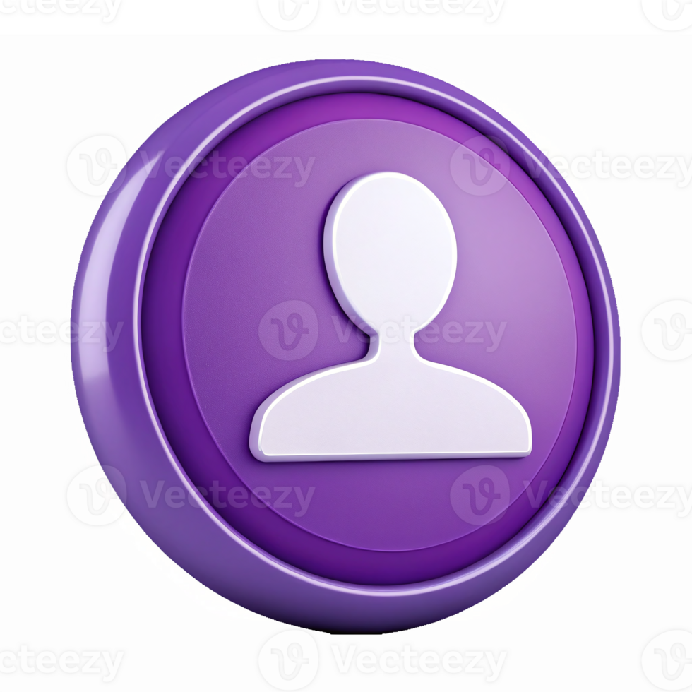 Purple User Profile Circular Design with Transparent Background for Social Media Applications png
