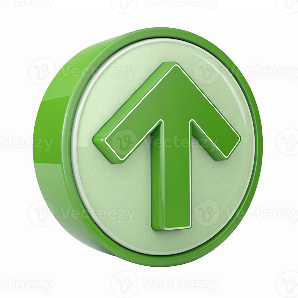 Green Upward Arrow for Progress and Growth in Transparent Design png