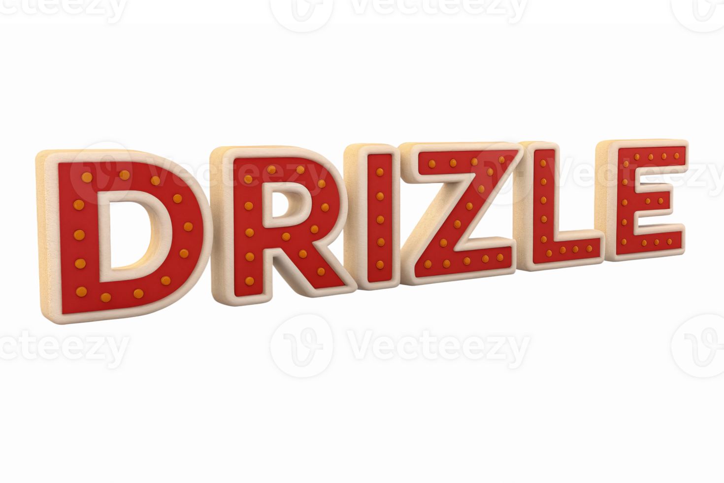 3D DRIZZLE Text Design with Bright Red and Yellow Accents for Modern Digital Applications png