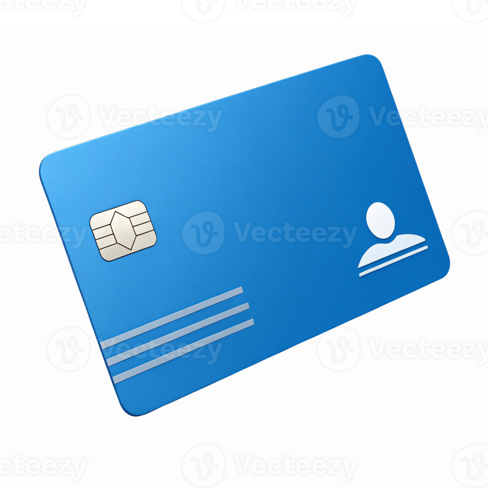 Blue Identity Card with Chip and Minimalist Design for Secure Identification Use png