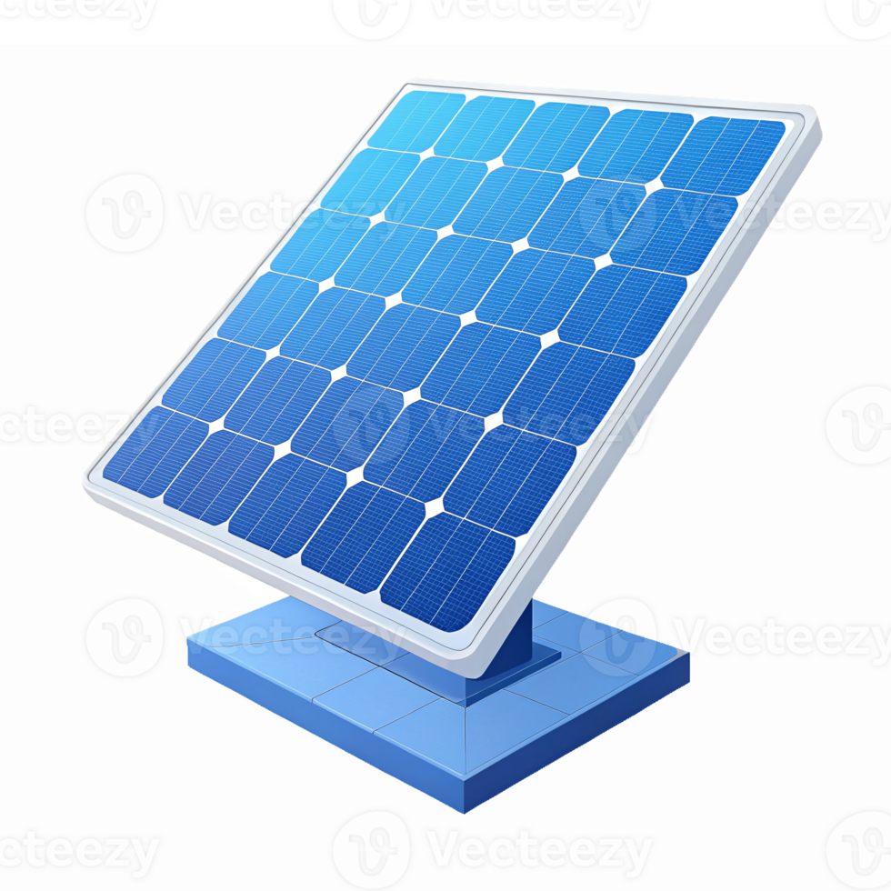 Modern Solar Panel Design with Blue Cells for Renewable Energy Solutions png