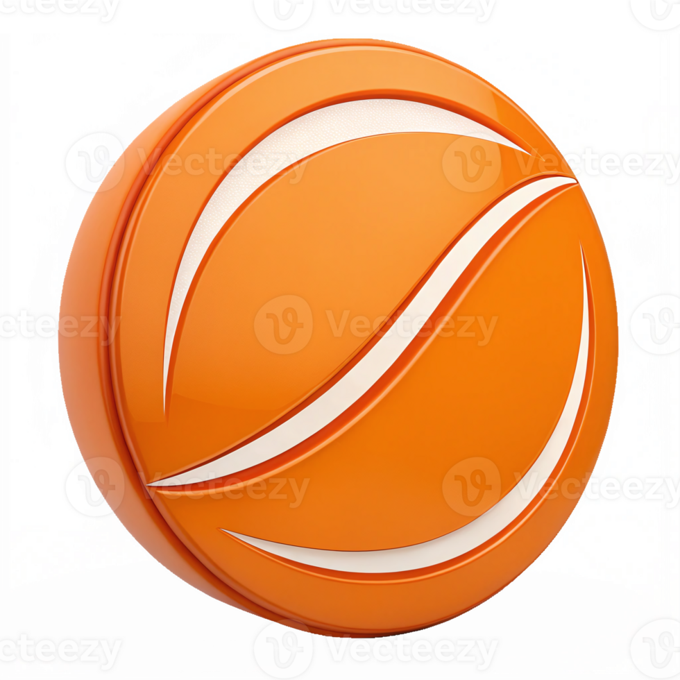 Glossy Orange Sphere with Dynamic Curved Design on Transparent Background for Modern Branding png