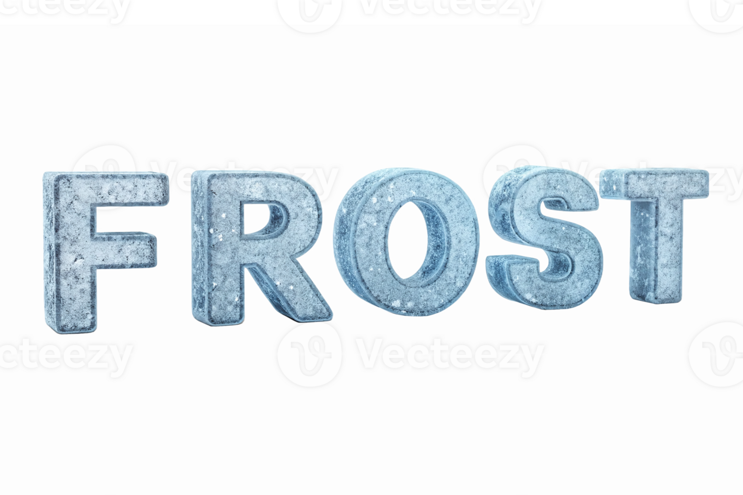 Frost Text Element with Icy Texture on Transparent Background for Winter Designs png
