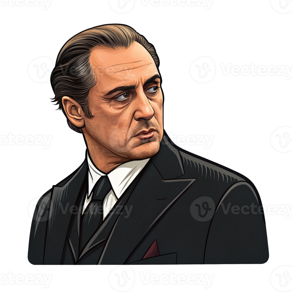 Serious Man in Suit Portrait with Transparent Background for Character Design and Branding png