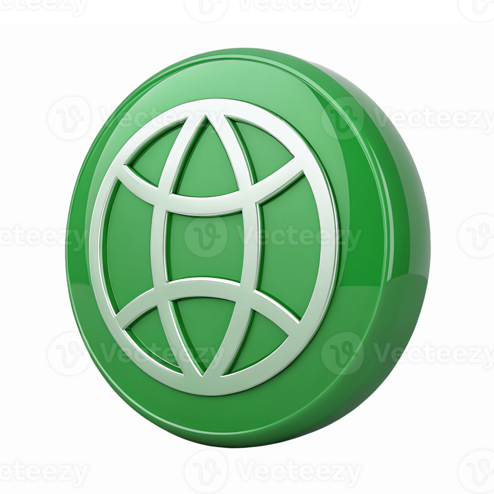 Green Globe with Network Symbol for Environmental and Global Connectivity Themes png
